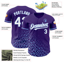 Load image into Gallery viewer, Custom Purple White-Light Blue 3D Pattern Design Leopard Print Fade Fashion Authentic Baseball Jersey