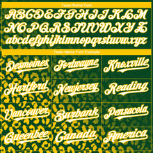 Charger l'image dans la galerie, Custom Green White-Yellow 3D Pattern Design Leopard Print Fade Fashion Authentic Baseball Jersey