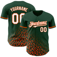 Charger l'image dans la galerie, Custom Green White-Orange 3D Pattern Design Leopard Print Fade Fashion Authentic Baseball Jersey