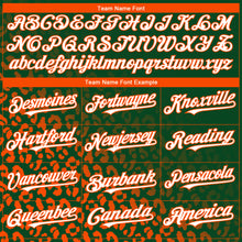 Load image into Gallery viewer, Custom Kelly Green White-Orange 3D Pattern Design Leopard Print Fade Fashion Authentic Baseball Jersey