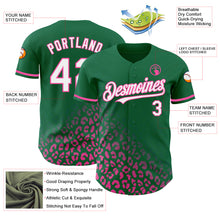 Load image into Gallery viewer, Custom Kelly Green White-Pink 3D Pattern Design Leopard Print Fade Fashion Authentic Baseball Jersey