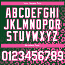 Load image into Gallery viewer, Custom Kelly Green White-Pink 3D Pattern Design Leopard Print Fade Fashion Authentic Baseball Jersey