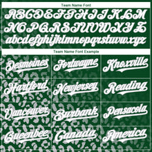 Load image into Gallery viewer, Custom Kelly Green White-Gray 3D Pattern Design Leopard Print Fade Fashion Authentic Baseball Jersey