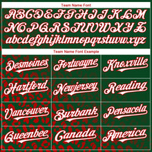 Load image into Gallery viewer, Custom Kelly Green White-Red 3D Pattern Design Leopard Print Fade Fashion Authentic Baseball Jersey
