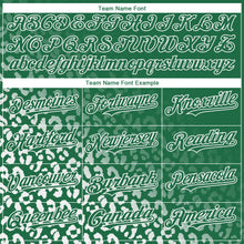 Load image into Gallery viewer, Custom Kelly Green White 3D Pattern Design Leopard Print Fade Fashion Authentic Baseball Jersey