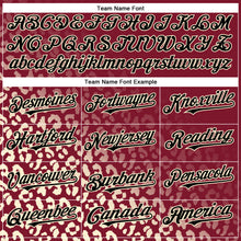 Charger l'image dans la galerie, Custom Crimson Black-Cream 3D Pattern Design Leopard Print Fade Fashion Authentic Baseball Jersey