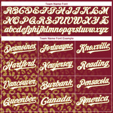 Charger l'image dans la galerie, Custom Crimson White-Old Gold 3D Pattern Design Leopard Print Fade Fashion Authentic Baseball Jersey