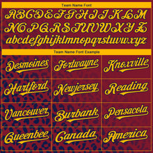 Charger l'image dans la galerie, Custom Crimson Gold-Navy 3D Pattern Design Leopard Print Fade Fashion Authentic Baseball Jersey