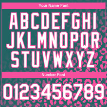 Load image into Gallery viewer, Custom Teal White-Pink 3D Pattern Design Leopard Print Fade Fashion Authentic Baseball Jersey