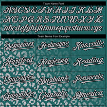 Laden Sie das Bild in den Galerie-Viewer, Custom Teal Gray-Black 3D Pattern Design Leopard Print Fade Fashion Authentic Baseball Jersey