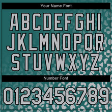 Laden Sie das Bild in den Galerie-Viewer, Custom Teal Gray-Black 3D Pattern Design Leopard Print Fade Fashion Authentic Baseball Jersey