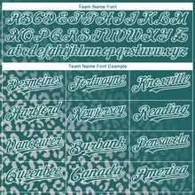 Load image into Gallery viewer, Custom Teal White 3D Pattern Design Leopard Print Fade Fashion Authentic Baseball Jersey