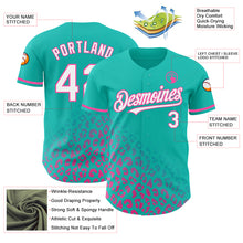 Load image into Gallery viewer, Custom Teal White-Pink 3D Pattern Design Leopard Print Fade Fashion Authentic Baseball Jersey
