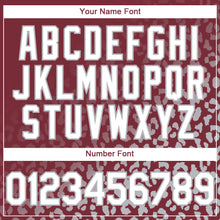 Загрузить изображение в средство просмотра галереи, Custom Burgundy White-Gray 3D Pattern Design Leopard Print Fade Fashion Authentic Baseball Jersey