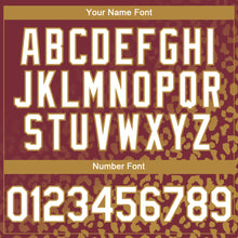 Загрузить изображение в средство просмотра галереи, Custom Burgundy White-Old Gold 3D Pattern Design Leopard Print Fade Fashion Authentic Baseball Jersey