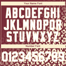 Загрузить изображение в средство просмотра галереи, Custom Burgundy White-Cream 3D Pattern Design Leopard Print Fade Fashion Authentic Baseball Jersey