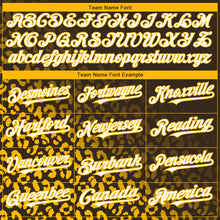 Laden Sie das Bild in den Galerie-Viewer, Custom Brown White-Gold 3D Pattern Design Leopard Print Fade Fashion Authentic Baseball Jersey