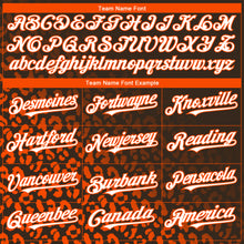 Laden Sie das Bild in den Galerie-Viewer, Custom Brown White-Orange 3D Pattern Design Leopard Print Fade Fashion Authentic Baseball Jersey
