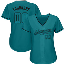 Загрузить изображение в средство просмотра галереи, Custom Teal Teal-Black Authentic Baseball Jersey