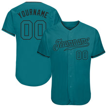 Загрузить изображение в средство просмотра галереи, Custom Teal Teal-Black Authentic Baseball Jersey