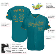 Загрузить изображение в средство просмотра галереи, Custom Teal Teal-Old Gold Authentic Baseball Jersey