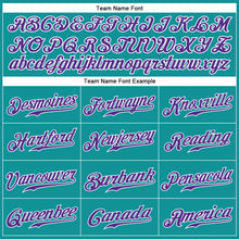 Загрузить изображение в средство просмотра галереи, Custom Teal White Pinstripe Purple-White Authentic Baseball Jersey