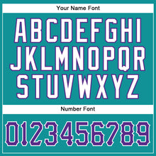 Загрузить изображение в средство просмотра галереи, Custom Teal White Pinstripe Purple-White Authentic Baseball Jersey