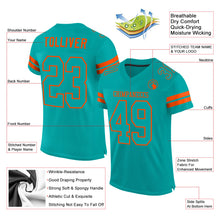 Charger l'image dans la galerie, Custom Aqua Aqua-Orange Mesh Authentic Football Jersey
