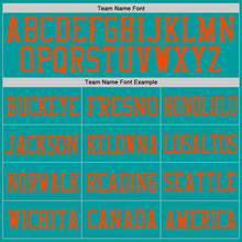 Charger l'image dans la galerie, Custom Aqua Aqua-Orange Mesh Authentic Football Jersey