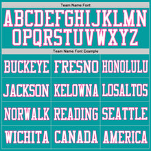 Загрузить изображение в средство просмотра галереи, Custom Aqua White-Pink Mesh Authentic Football Jersey