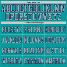 Загрузить изображение в средство просмотра галереи, Custom Aqua Gray-Navy Mesh Authentic Football Jersey