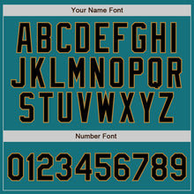 Charger l'image dans la galerie, Custom Teal Black Pinstripe Black-Old Gold Authentic Baseball Jersey