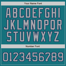 Charger l'image dans la galerie, Custom Teal Gray Pinstripe Gray-Navy Authentic Baseball Jersey