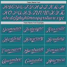 Charger l'image dans la galerie, Custom Teal Gray Pinstripe Gray-Navy Authentic Baseball Jersey