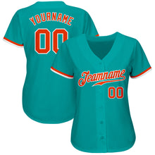 Загрузить изображение в средство просмотра галереи, Custom Aqua Orange-White Authentic Baseball Jersey