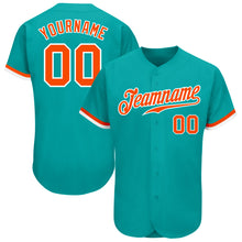 Загрузить изображение в средство просмотра галереи, Custom Aqua Orange-White Authentic Baseball Jersey