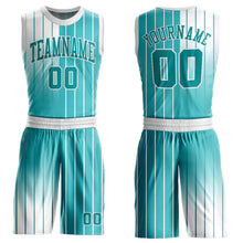 Laden Sie das Bild in den Galerie-Viewer, Custom Aqua Aqua-White Round Neck Sublimation Basketball Suit Jersey