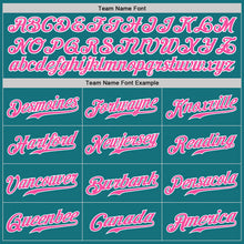 Laden Sie das Bild in den Galerie-Viewer, Custom Teal Pink-White Authentic Baseball Jersey