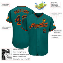 Load image into Gallery viewer, Custom Teal Black-Orange Authentic Baseball Jersey