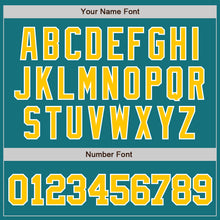 Load image into Gallery viewer, Custom Teal Gold-White Authentic Baseball Jersey