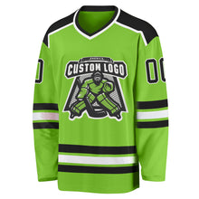 Загрузить изображение в средство просмотра галереи, Custom Neon Green Black-White Hockey Jersey