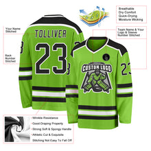 Загрузить изображение в средство просмотра галереи, Custom Neon Green Black-White Hockey Jersey
