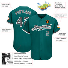 Load image into Gallery viewer, Custom Teal Steel Gray-White Authentic Baseball Jersey