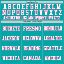 Load image into Gallery viewer, Custom Aqua Pink-White Mesh Authentic Football Jersey