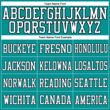 Laden Sie das Bild in den Galerie-Viewer, Custom Aqua Black-White Mesh Authentic Football Jersey