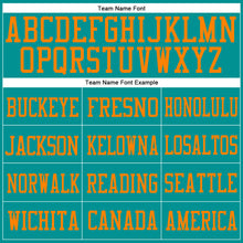 Charger l'image dans la galerie, Custom Aqua Bay Orange Mesh Authentic Football Jersey