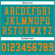Charger l'image dans la galerie, Custom Aqua Bay Orange Mesh Authentic Football Jersey
