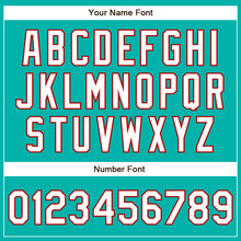 Load image into Gallery viewer, Custom Aqua White-Red Authentic Baseball Jersey