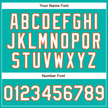 Load image into Gallery viewer, Custom Aqua White-Orange Authentic Baseball Jersey