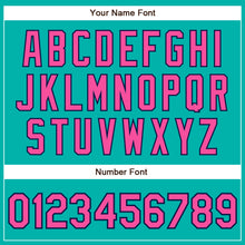 Load image into Gallery viewer, Custom Aqua Pink-Navy Authentic Baseball Jersey
